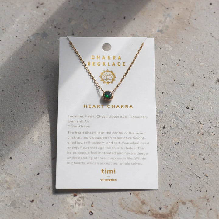 Chakra Crystal Necklace Stainless Steel Timi of Sweden