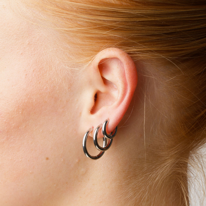 Hollie - Pendientes de aro 21mm Acero inoxidable