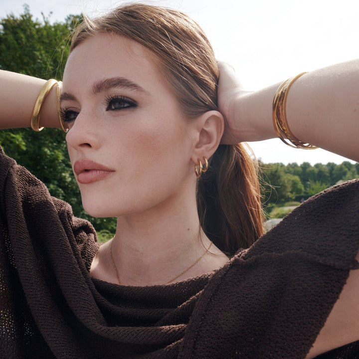 Hollie - Pendientes de aro 21mm Acero inoxidable