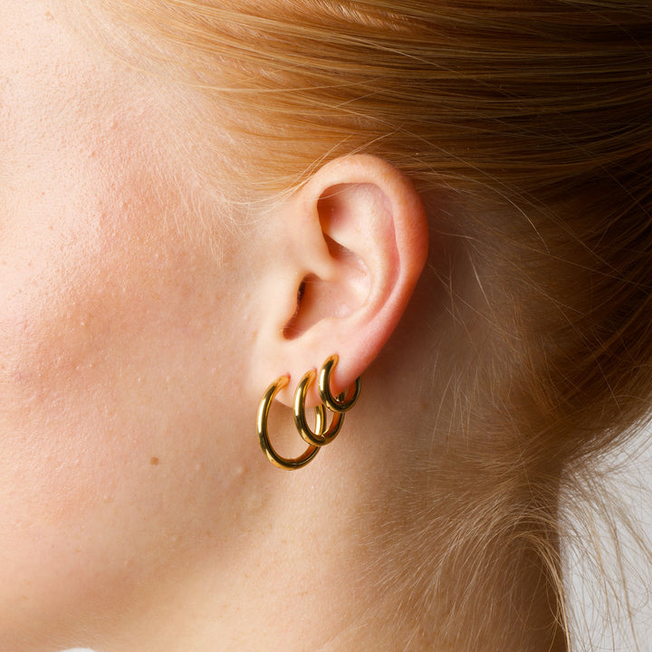 Hollie - Pendientes de aro 21mm Acero inoxidable