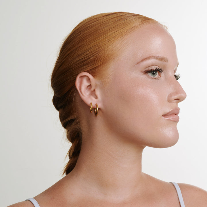 Hollie - Pendientes de aro 21mm Acero inoxidable