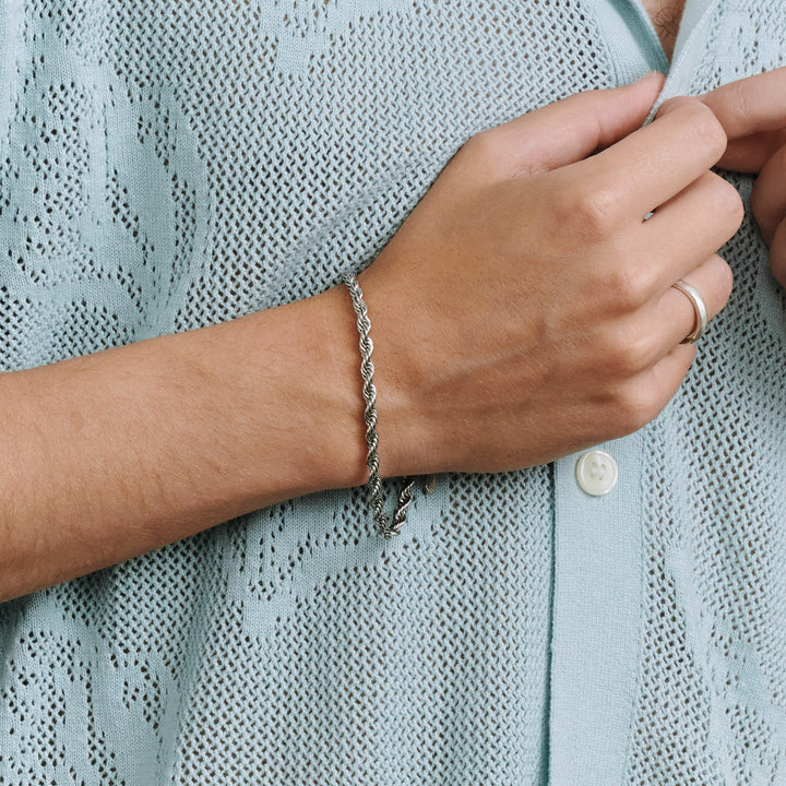 Gustav - Pulsera de cadena de cuerda de acero inoxidable