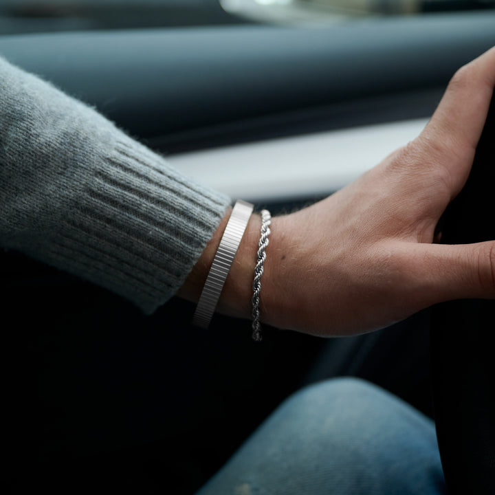 Gustav - Pulsera de cadena de cuerda de acero inoxidable