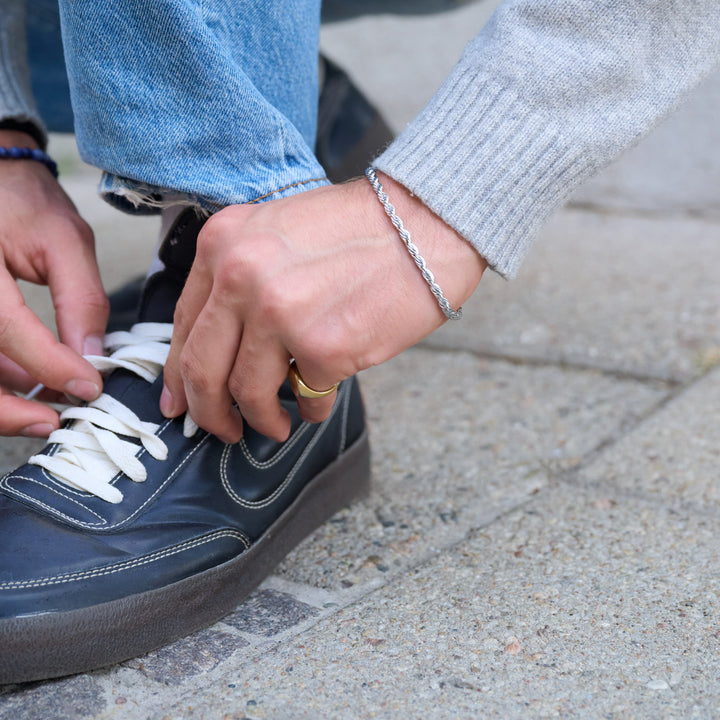 Gustav - Pulsera de cadena de cuerda de acero inoxidable
