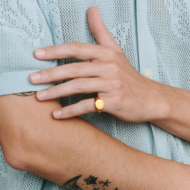 Ian - Anillo sello de acero inoxidable