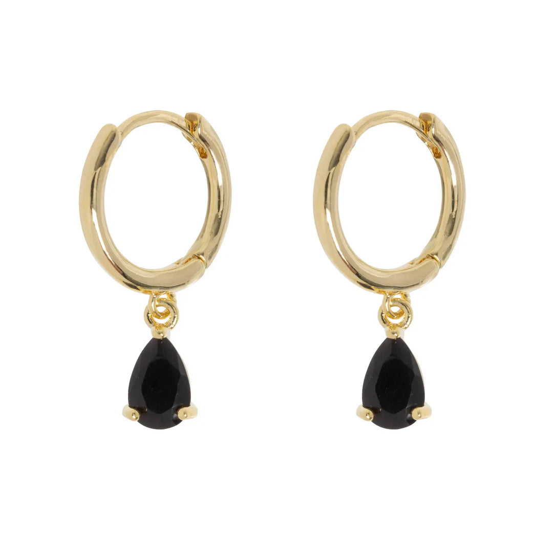 Elvira - Droplet Crystal Hoop Earrings