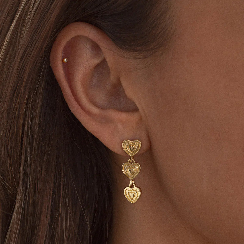 Baby - Dangling Heart Stud Earrings