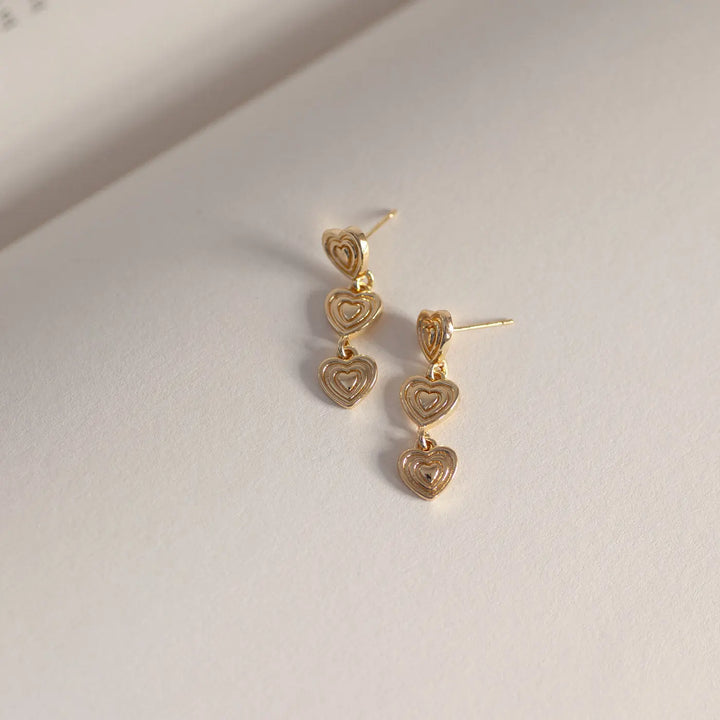 Baby - Dangling Heart Stud Earrings