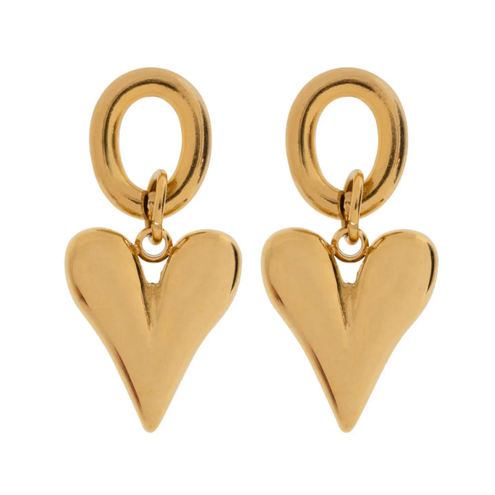 Laurel - Hanging Heart Stud Earring Stainless Steel Timi of Sweden