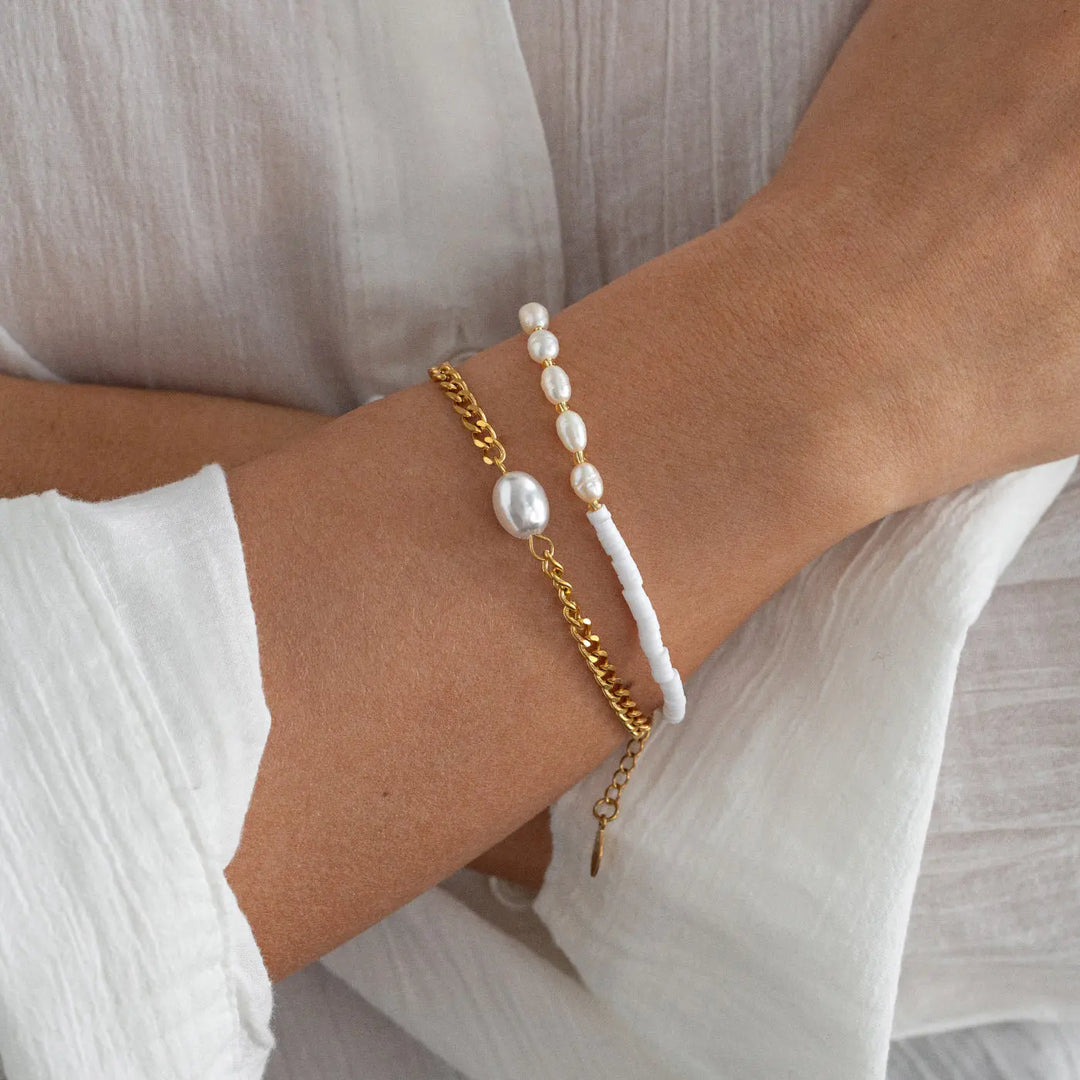 Zora - Pearl White Bead Bracelet