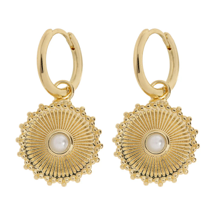 Alizha - Sun Pendant Hoop Earrings