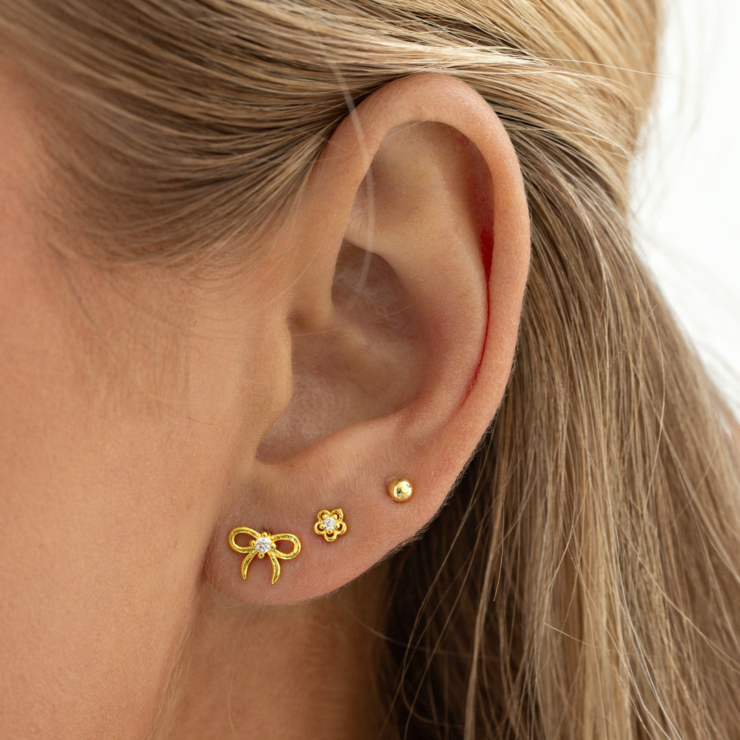 Lupine - Pendientes de flor con cristales