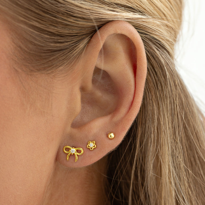Lupine - Pendientes de flor con cristales