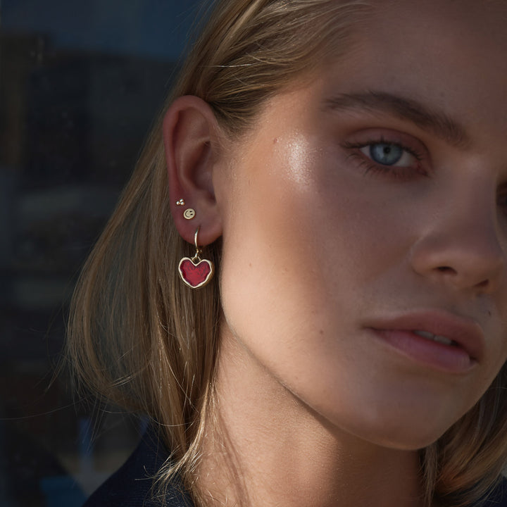Dixie - Pendientes con cara sonriente de acero inoxidable
