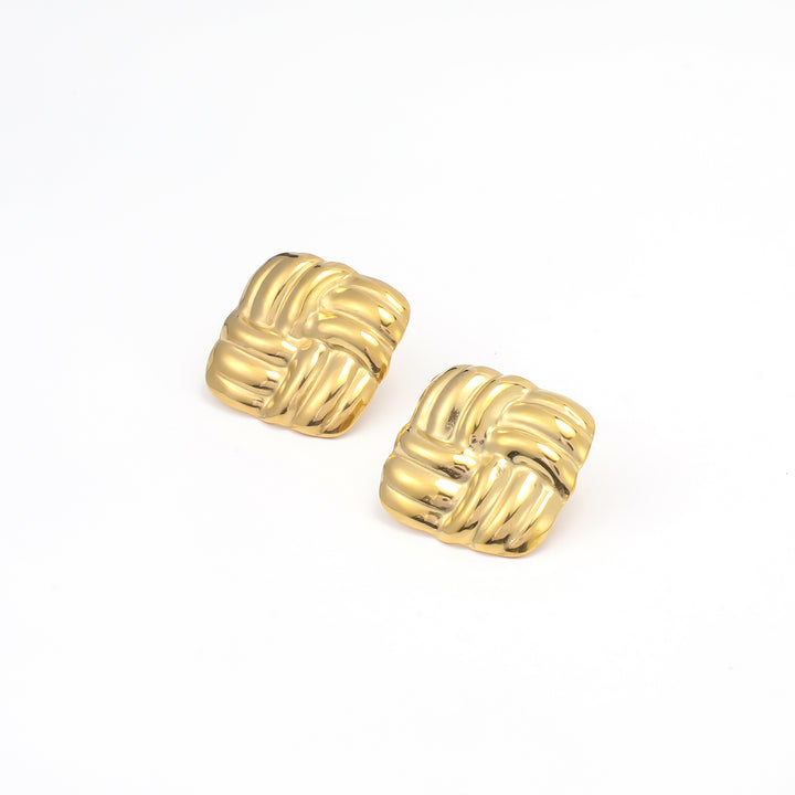 Hilde - Pendientes de Stud con Nudo de Acero Inoxidable