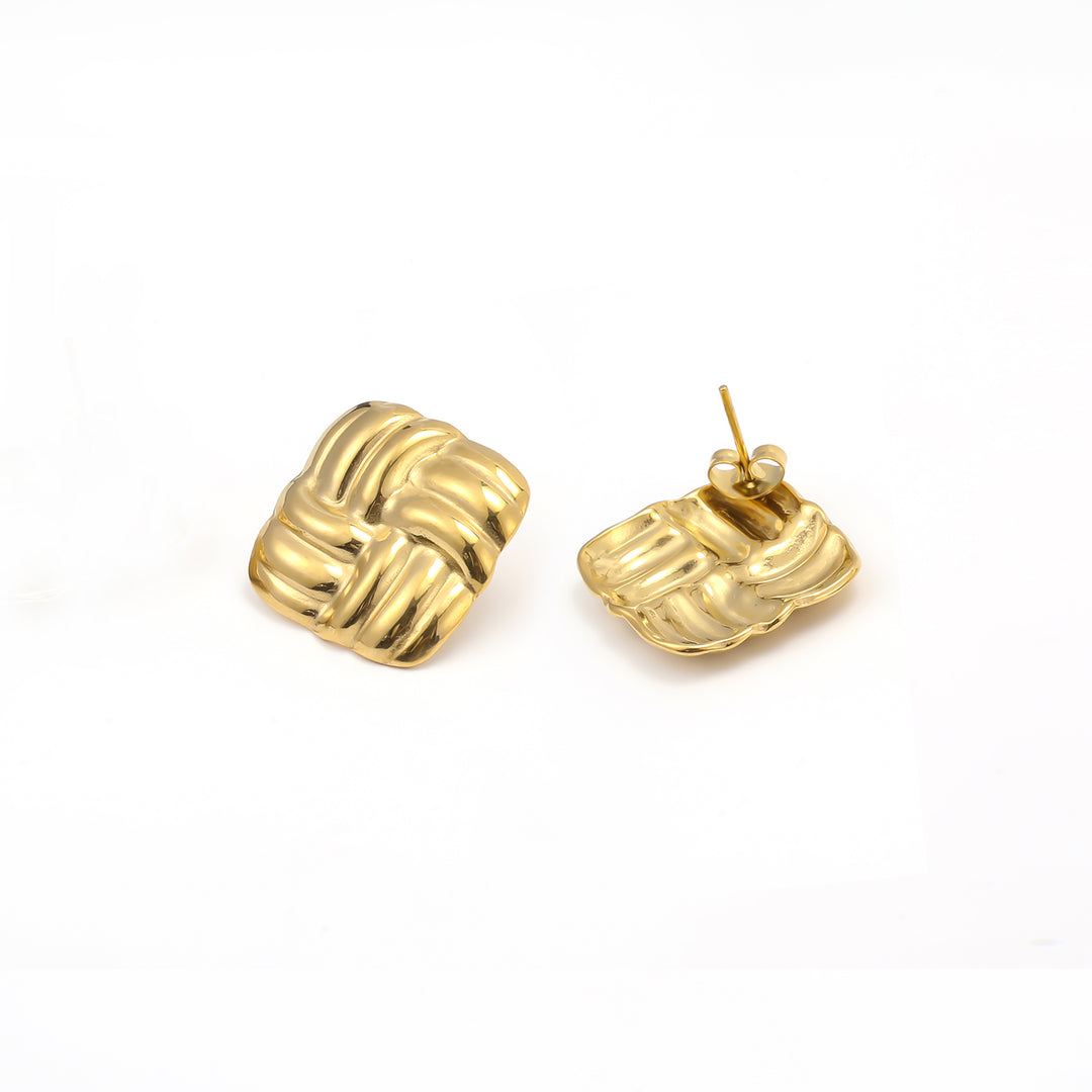 Hilde - Pendientes de Stud con Nudo de Acero Inoxidable
