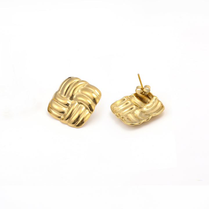 Hilde - Pendientes de Stud con Nudo de Acero Inoxidable