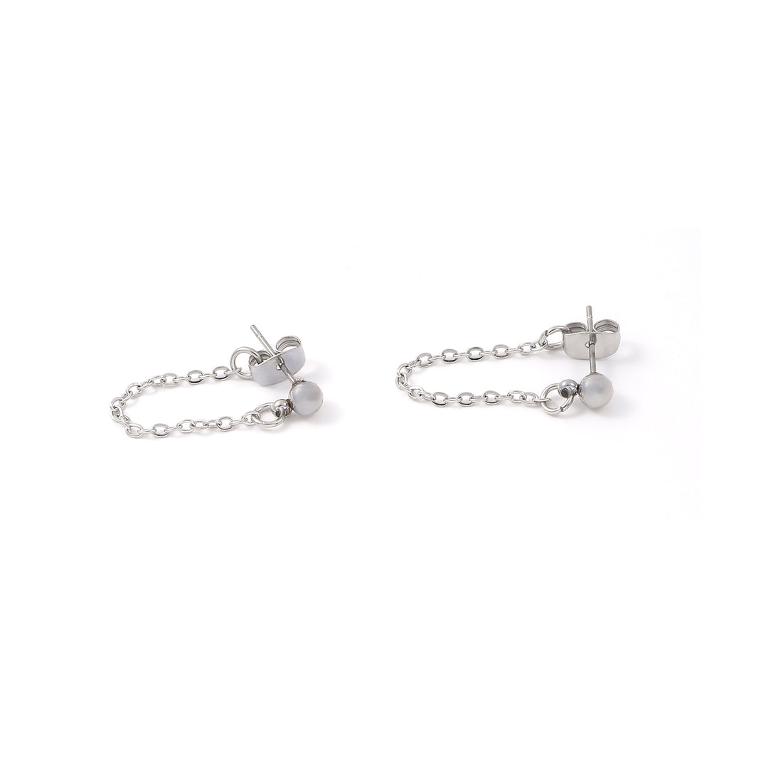 Lumi - Pendientes de cadena minimalistas de acero inoxidable