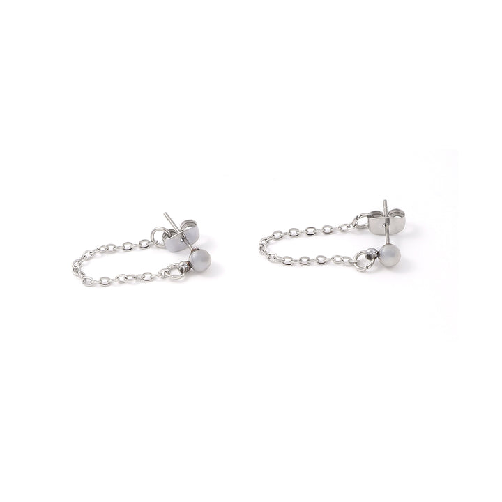 Lumi - Pendientes de cadena minimalistas de acero inoxidable