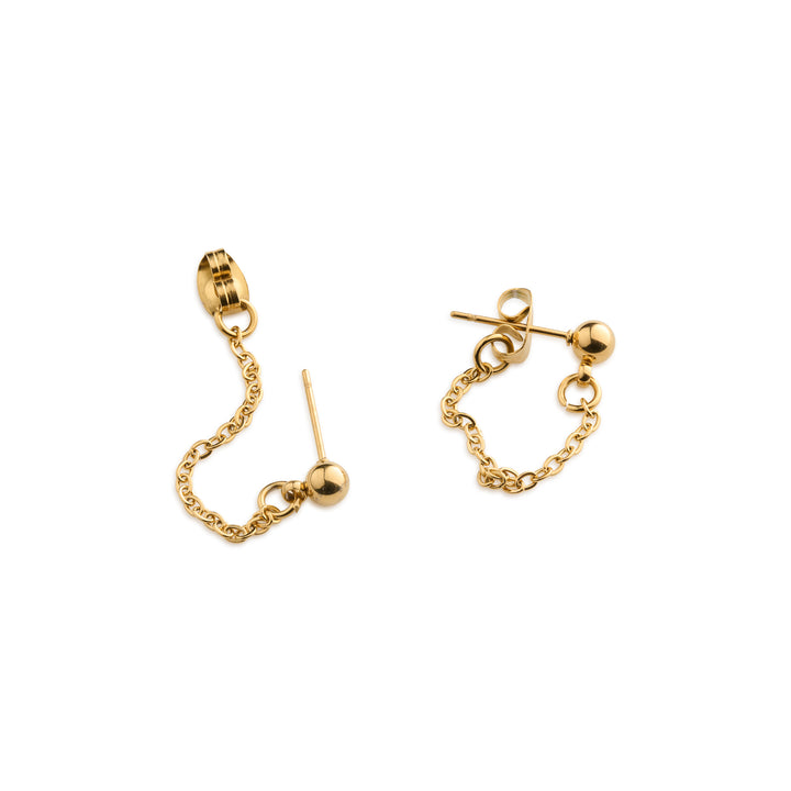 Lumi - Pendientes de cadena minimalistas de acero inoxidable