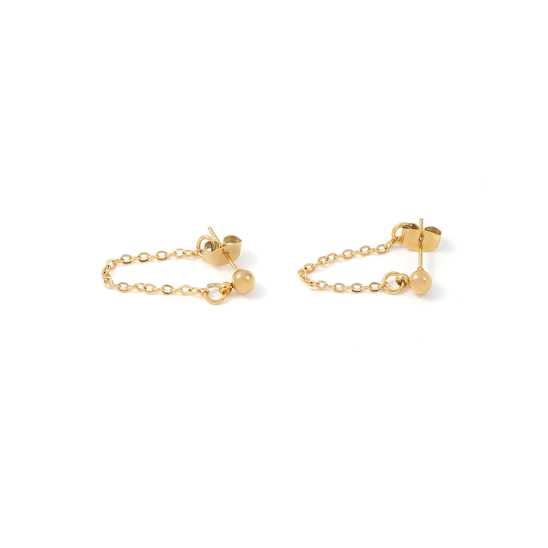 Lumi - Pendientes de cadena minimalistas de acero inoxidable