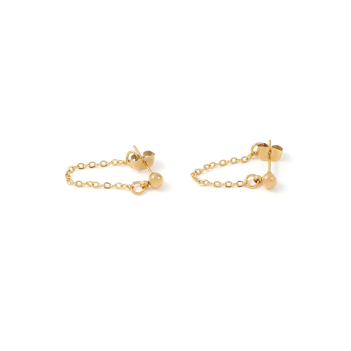 Lumi - Pendientes de cadena minimalistas de acero inoxidable