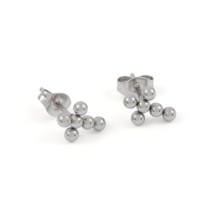 Tia - Bubble Mini Cross Earrings Stainless Steel
