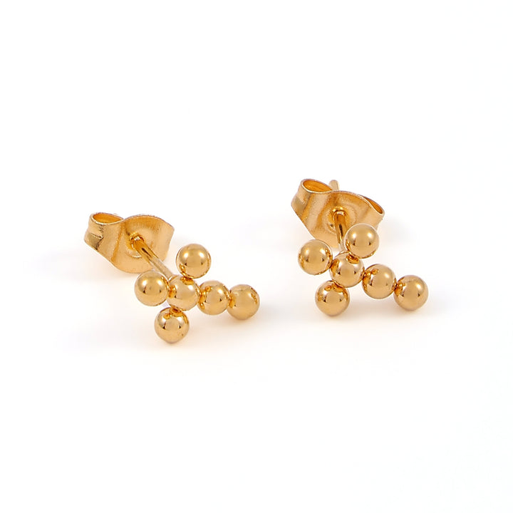 Tia - Bubble Mini Cross Earrings Stainless Steel