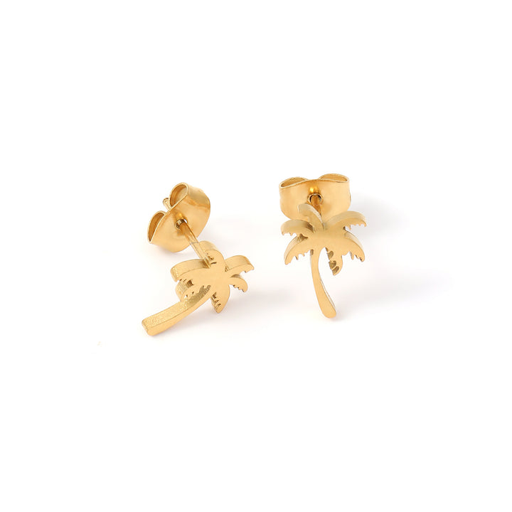 Vanja - Pendientes de Stud de Palma de Acero Inoxidable