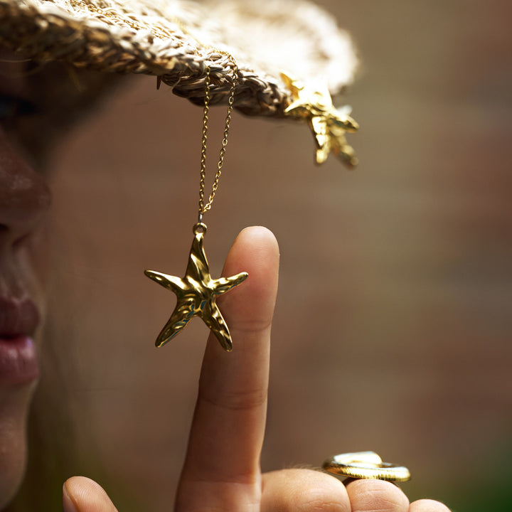 Malin - Starfish Dangling Necklace Stainless Steel