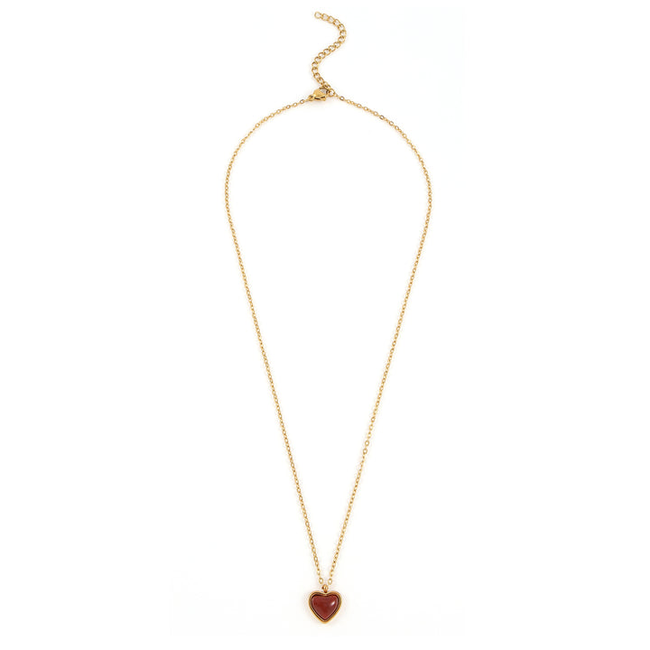 Sonja - Collar Colgante de Corazón de Gelatina de Acero Inoxidable Dorado