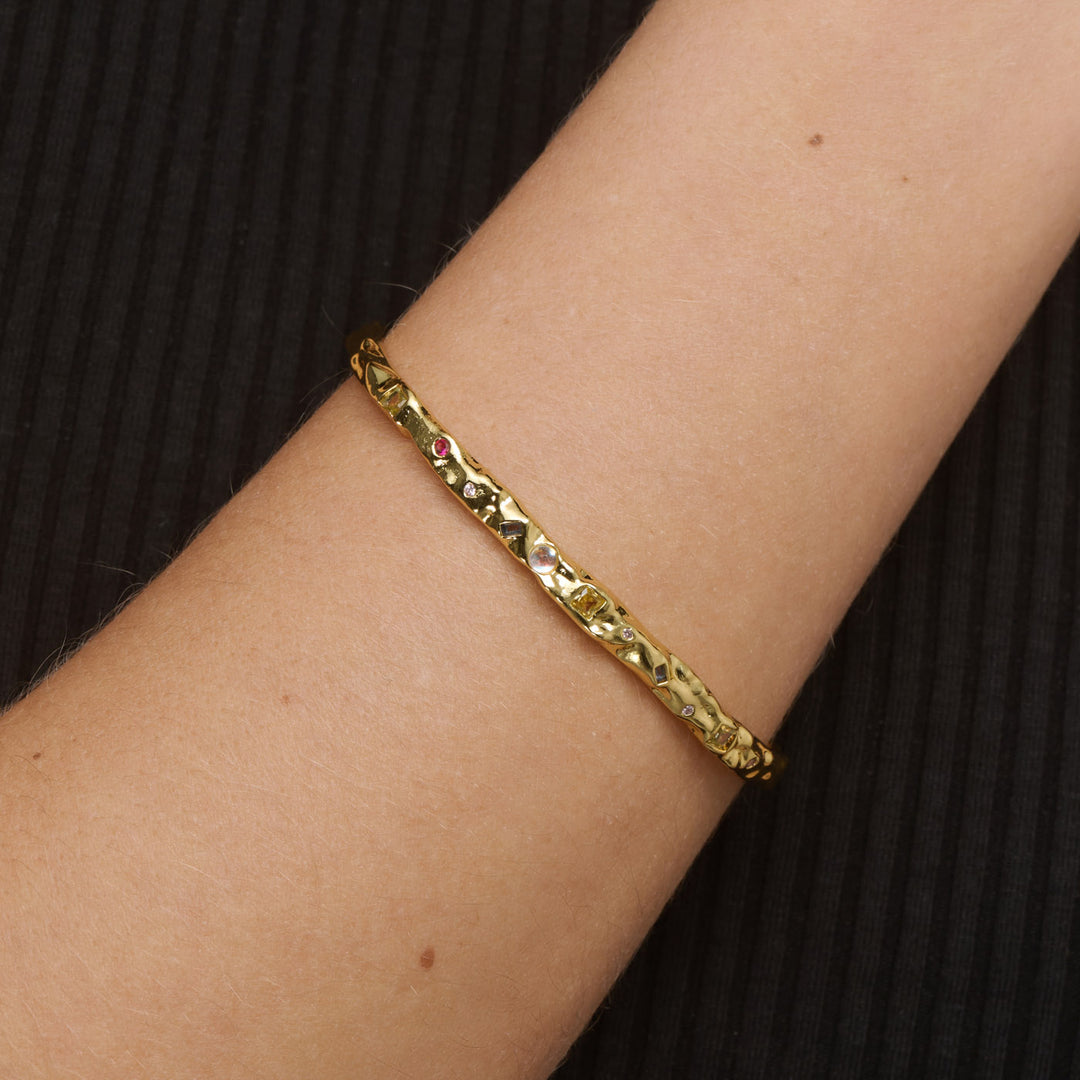 Shiloh - Pulsera de Brazalete de Cristal Ajustable Dorado
