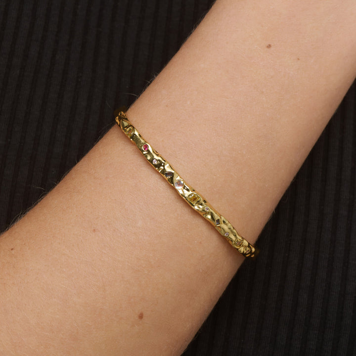 Shiloh - Pulsera de Brazalete de Cristal Ajustable Dorado