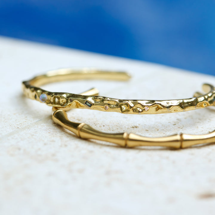 Shiloh - Pulsera de Brazalete de Cristal Ajustable Dorado
