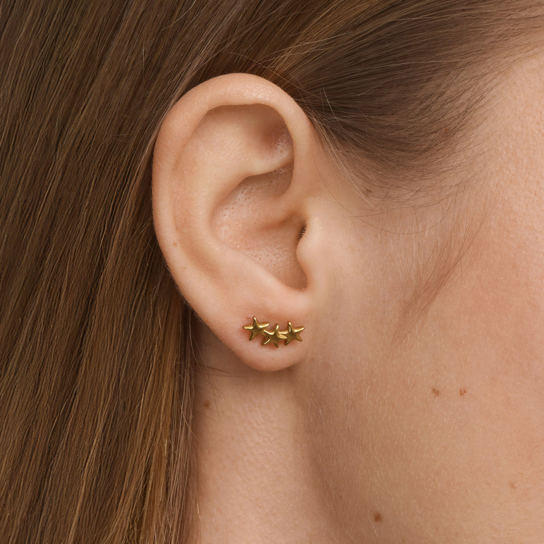 Skylar - Pendientes Mini Escalador de Estrellas de Acero Inoxidable