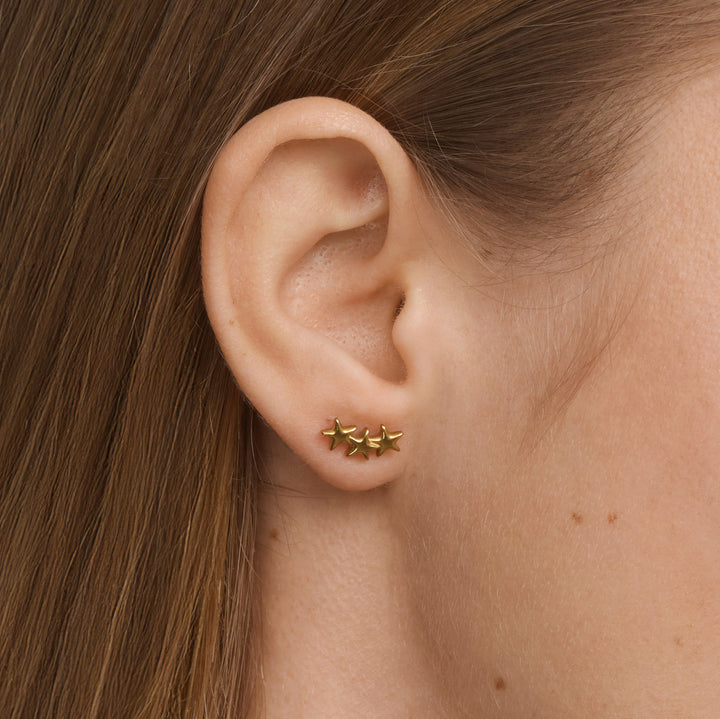 Skylar - Pendientes Mini Escalador de Estrellas de Acero Inoxidable