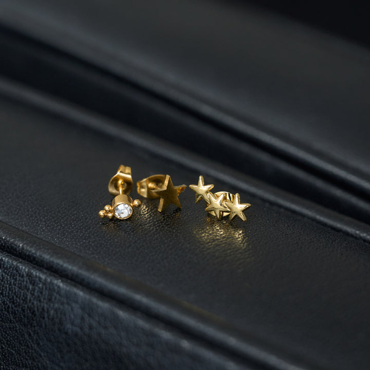 Skylar - Pendientes Mini Escalador de Estrellas de Acero Inoxidable
