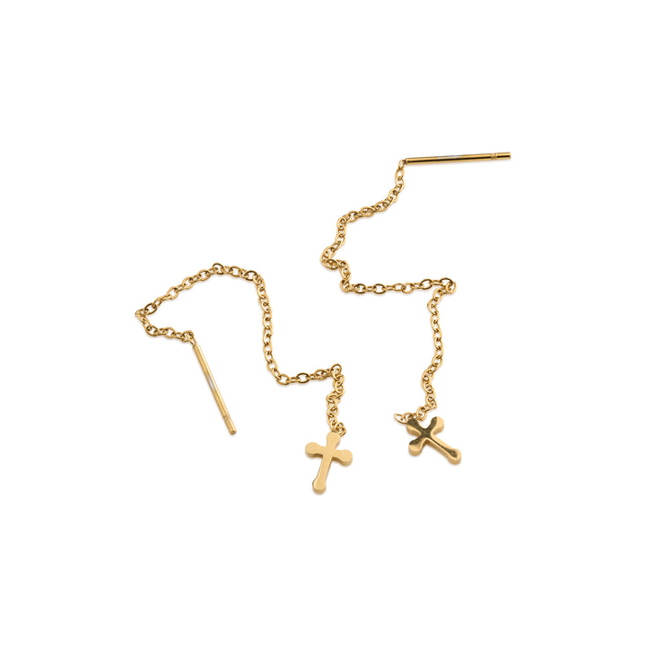 Kai - Cross Chain Earrings Stainless Steel