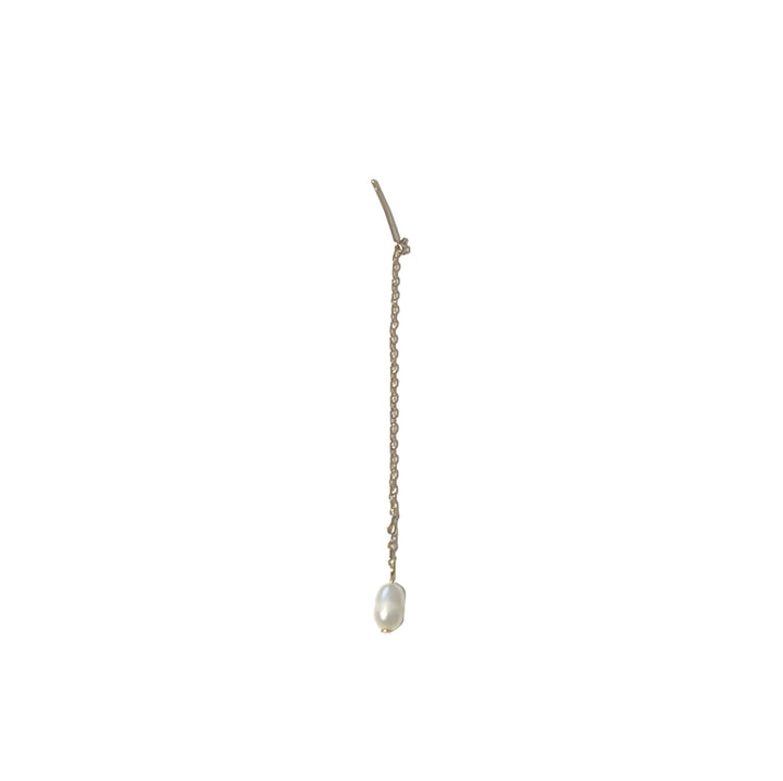 Lucia - Pendientes de cadena de perlas de acero inoxidable