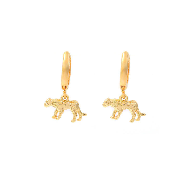 Quinn - Pendientes de aro con charm de leopardo