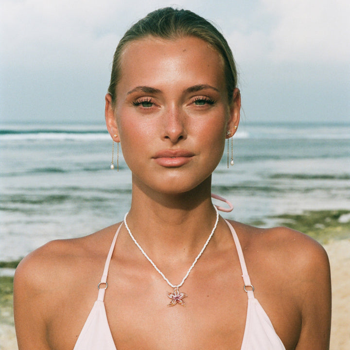 Serafina - Collar de Estrella de Mar de Cristal de Acero Inoxidable