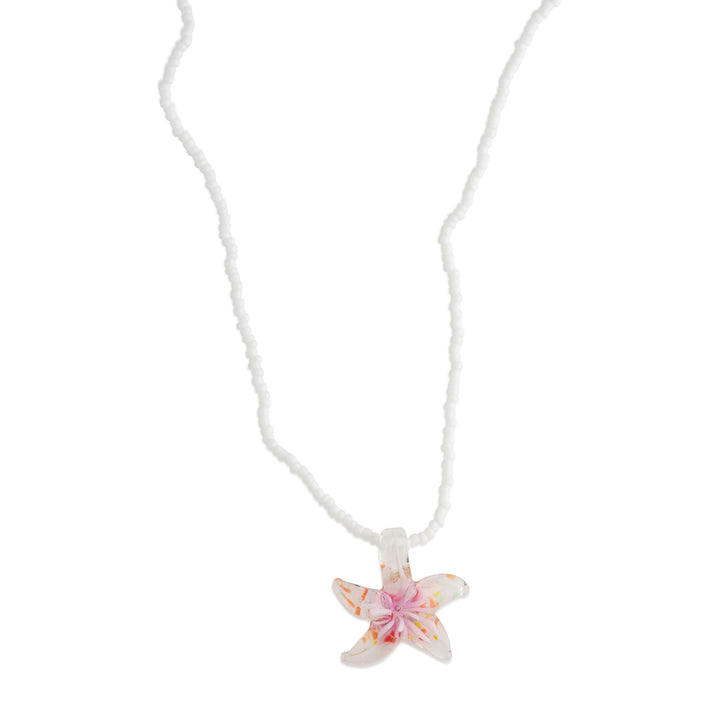 Serafina - Collar de Estrella de Mar de Cristal de Acero Inoxidable
