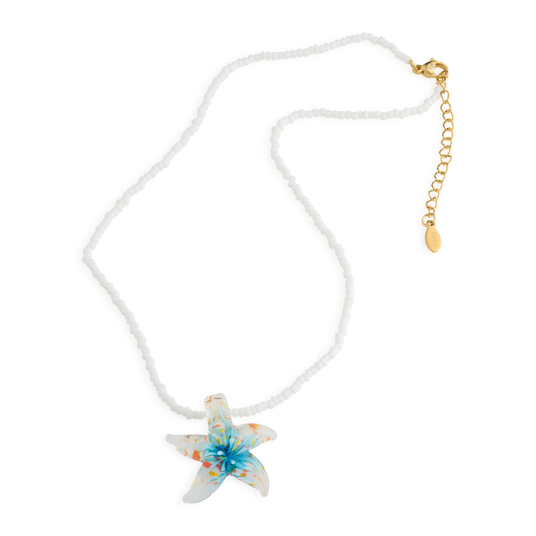 Serafina - Collar de Estrella de Mar de Cristal de Acero Inoxidable
