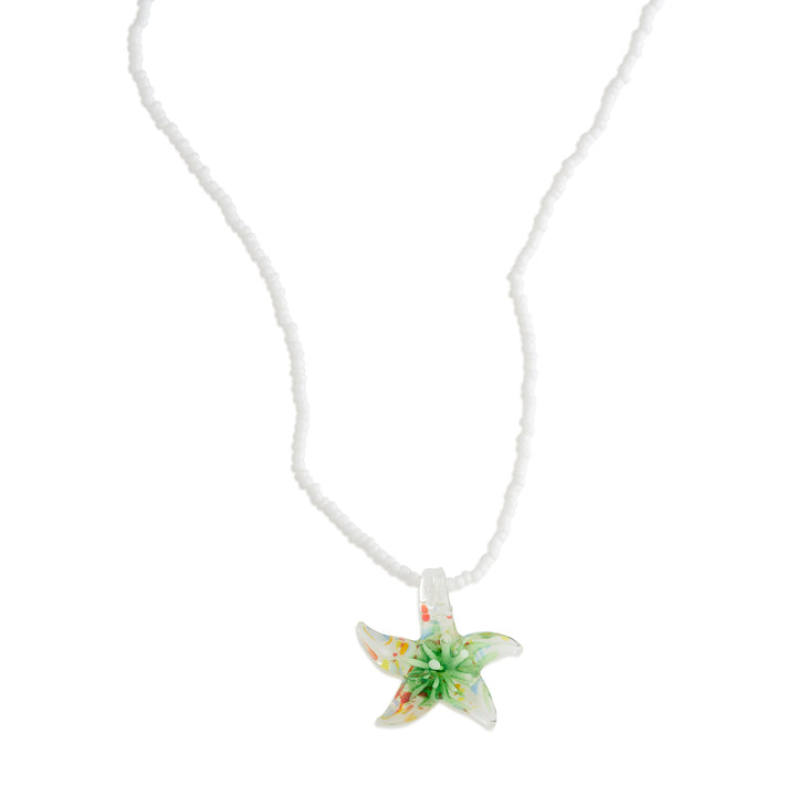 Serafina - Collar de Estrella de Mar de Cristal de Acero Inoxidable