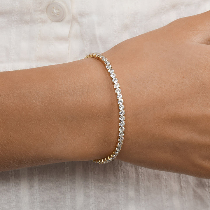 Sunny - Pulsera de tenis de cristal de acero inoxidable