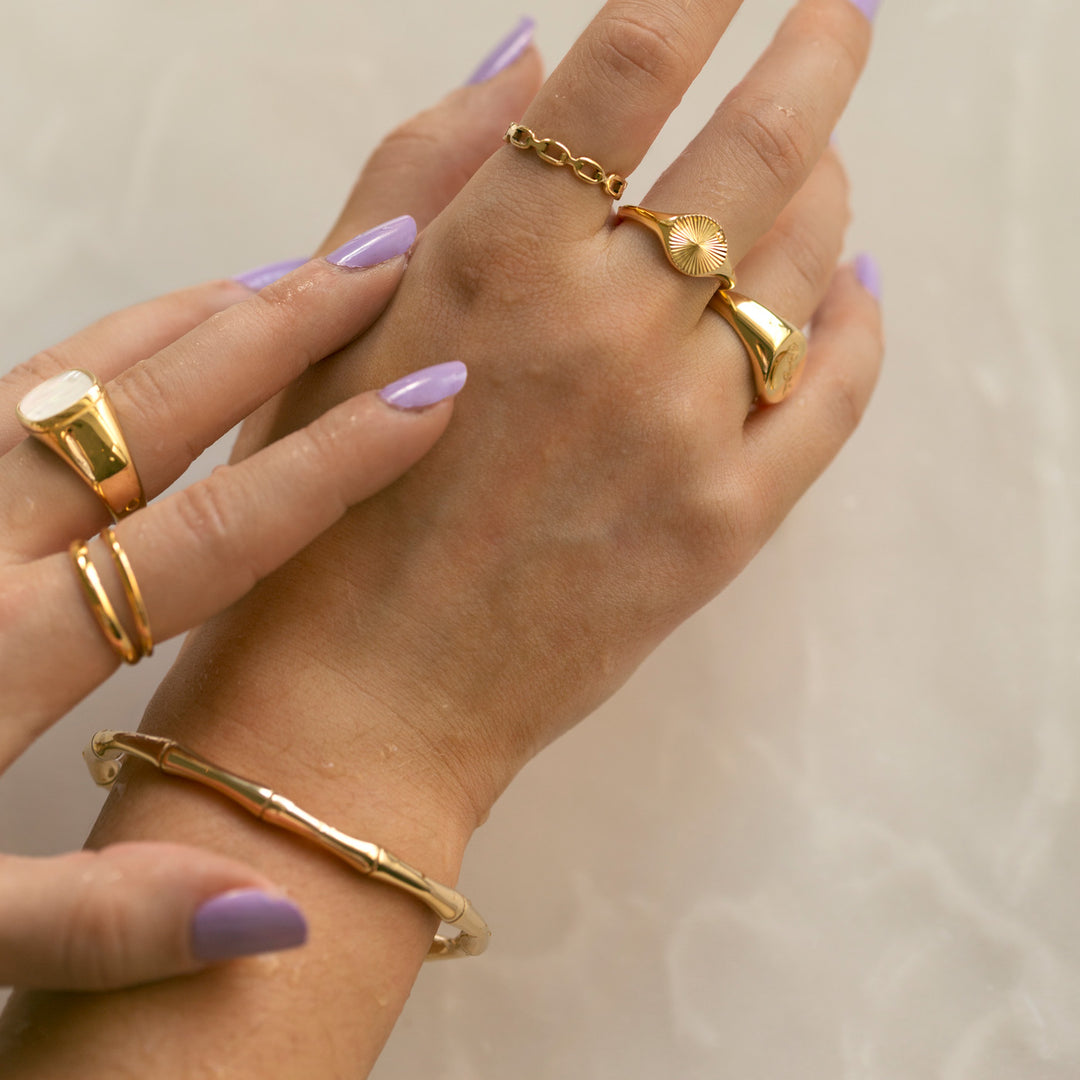 Tyra - Brazalete de Bambú de Acero Inoxidable