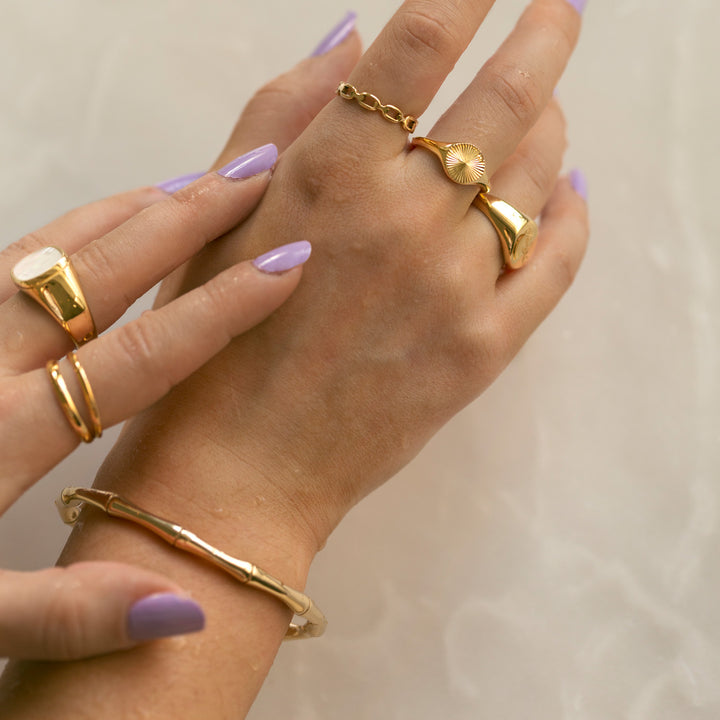 Tyra - Brazalete de Bambú de Acero Inoxidable