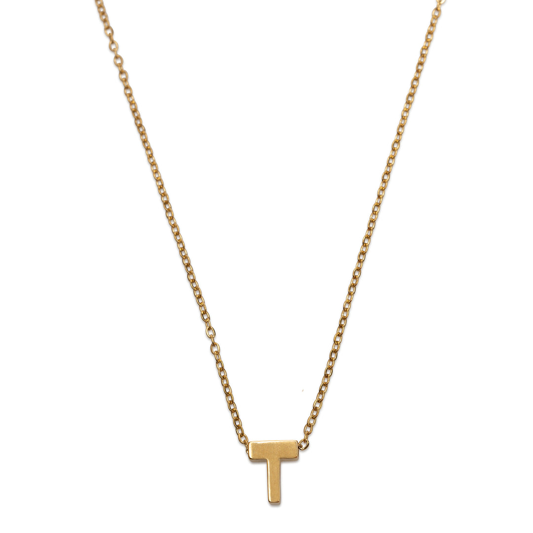 Viola - Letter Necklace Stainless Steel Gold