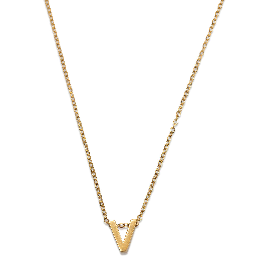 Viola - Letter Necklace Stainless Steel Gold