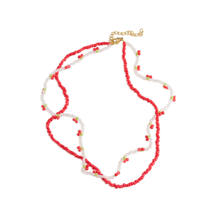 Leonie - Collar doble de cuentas de cereza